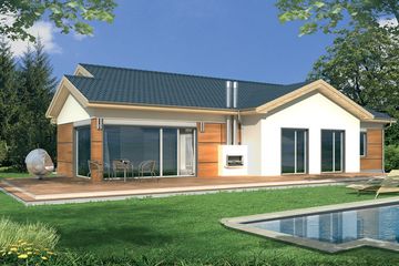  Projekt domu Agatka paliwo stałe wersja B dach 32 stopnie (WRD1707) - projekt domu parterowego - Zdjęcie 1