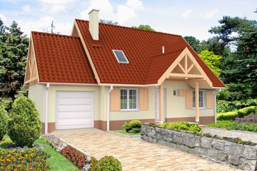  Projekt domu Helsinki II LMP57a (WRB1237) - projekt domu parterowego z poddaszem - Zdjęcie 1