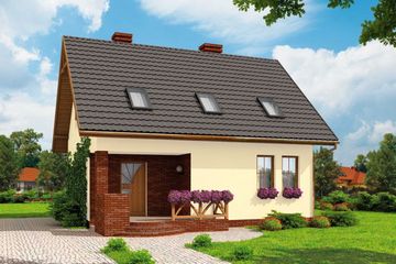  Projekt domu Sevilla 2 szkielet drewniany (SLN2167) - projekt domu parterowego z poddaszem - Zdjęcie 1
