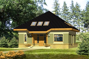  Projekt domu Kuba bez garażu [B] (WRF1315) - projekt domu parterowego z poddaszem - Zdjęcie 1