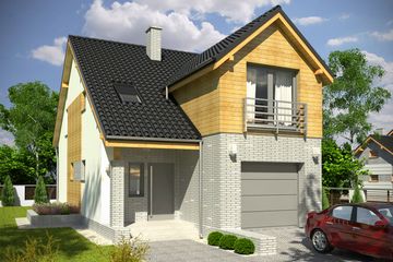  Projekt domu Bazyli z garażem 1-st. [A] (WRF1317) - projekt domu parterowego z poddaszem - Zdjęcie 1