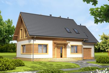  Projekt domu Migdał 2 (WOF1028) - projekt domu parterowego z poddaszem - Zdjęcie 1