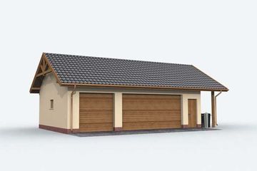  Projekt garażu G156 garaż trzystanowiskowy z pomieszczeniem gospodarczym (SLN1251) - projekt garażu parterowego - Zdjęcie 1