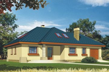  Projekt domu Akacja 2 wersja B z poj. garażem paliwo stałe (WRD1715) - projekt domu parterowego z poddaszem - Zdjęcie 1