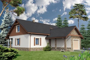  Projekt domu Neapol DCP193 (WOB1029) - projekt domu parterowego z poddaszem - Zdjęcie 1