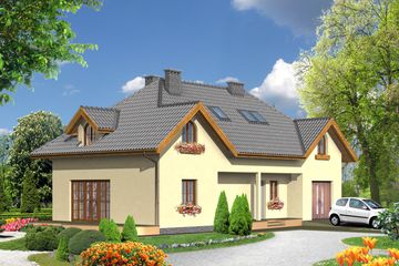  Projekt domu WB-0078 (KRA3663) - projekt domu parterowego z poddaszem - Zdjęcie 1