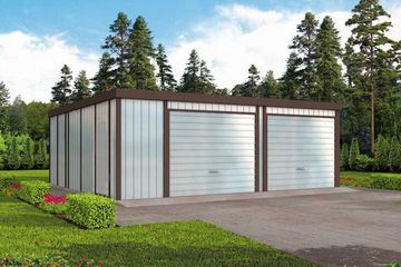  Projekt garażu GB40 projekt garażu blaszanego dwustanowiskowego (SLN2169) - projekt garażu parterowego - Zdjęcie 1