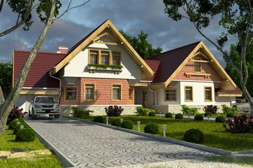  Projekt domu Bolek i Lolek z garażem 1-st. [A] (WRF1320) - projekt domu parterowego z poddaszem - Zdjęcie 1