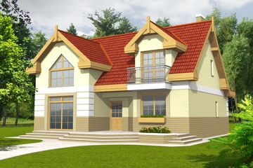  Projekt domu Adela bez garażu [B] (WRF1327) - projekt domu parterowego z poddaszem - Zdjęcie 1