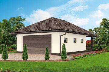  Projekt budynku gospodarczego G60 szkielet drewniany budynek gospodarczy (SLN2199) - projekt budynku parterowego - Zdjęcie 1