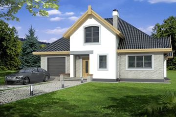  Projekt domu Kalina 2 wersja A paliwo stałe (WRD1752) - projekt domu parterowego z poddaszem - Zdjęcie 1