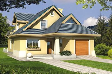  Projekt domu Malwina paliwo stałe wersja A (WRD1757) - projekt domu parterowego z poddaszem - Zdjęcie 1