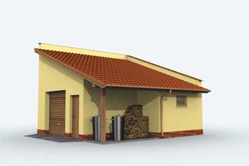  Projekt garażu G159 garaż jednostanowiskowy z pomieszczeniem gospodarczym (SLN1254) - projekt garażu parterowego - Zdjęcie 1