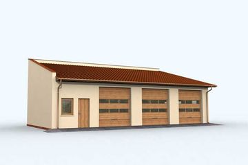  Projekt garażu G160 garaż trzystanowiskowy z pomieszczeniami gospodarczymi (SLN1255) - projekt garażu parterowego - Zdjęcie 1
