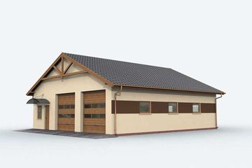  Projekt garażu G163 garaż czterostanowiskowy z pomieszczeniami gospodarczymi (SLN1258) - projekt garażu parterowego - Zdjęcie 1