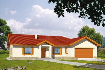  Projekt domu Gracja paliwo stałe wersja A z podwójnym gar. (WRD1729) - projekt domu parterowego - Zdjęcie 1