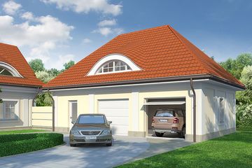  Projekt garażu G45 (KRJ1835) - projekt garażu parterowego z poddaszem - Zdjęcie 1