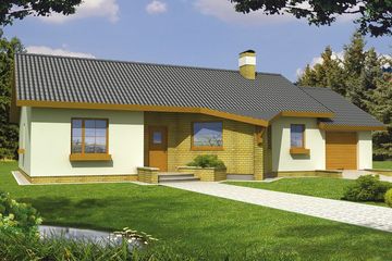  Projekt domu Irys B z powiększoną kotłownią garaż (WRD1737) - projekt domu parterowego - Zdjęcie 1