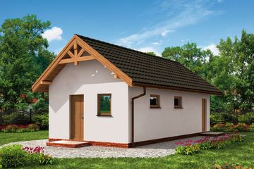 Projekt budynku gospodarczego BG8 Szkielet drewniany Budynek gospodarczy (SLN2186) - projekt budynku parterowego - Zdjęcie 1