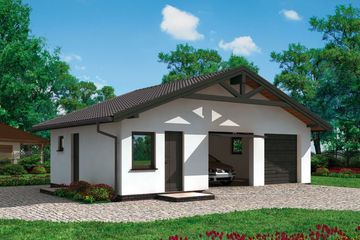  Projekt garażu G3 Szkielet drewniany (SLN2187) - projekt garażu parterowego - Zdjęcie 1