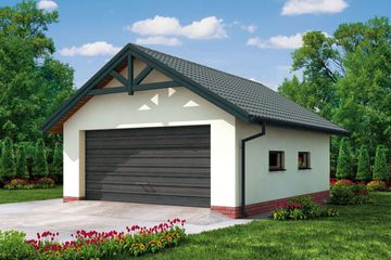  Projekt garażu G2 Szkielet drewniany (SLN2192) - projekt garażu parterowego - Zdjęcie 1
