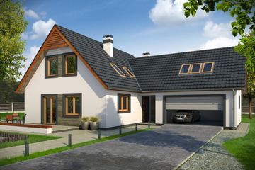  Projekt domu Sosenka 2 wersja B paliwo stałe (WRD1873) - projekt domu parterowego z poddaszem - Zdjęcie 1