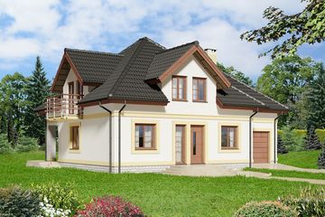  Projekt domu Belinda (WOE1002) - projekt domu parterowego z poddaszem - Zdjęcie 1