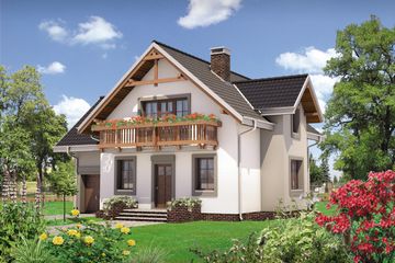  Projekt domu Koliba Grota (1222) (KRD2171) - projekt domu parterowego z poddaszem - Zdjęcie 1