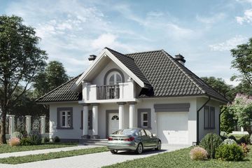 Projekt domu Nowina Rex (1217) (KRD2176) - projekt domu parterowego z poddaszem - Zdjęcie 1