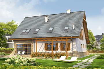  Projekt domu Anastazja G1 (WRC1704) - projekt domu parterowego z poddaszem - Zdjęcie 1