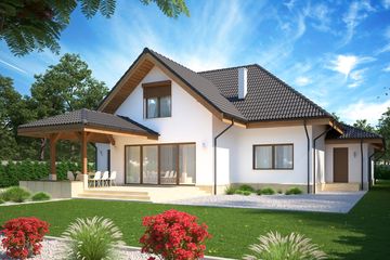  Projekt domu Prospero (WOE1008) - projekt domu parterowego z poddaszem - Zdjęcie 1