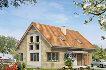  Projekt domu Magnolia 2 (BSA1406) - projekt domu parterowego z poddaszem - Zdjęcie 1