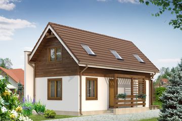  Projekt domu Miś dr-ST (BSA1410) - projekt domu parterowego z poddaszem - Zdjęcie 1