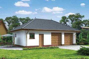  Projekt garażu G195 garaż dwustanowiskowy z pomieszczeniami gospodarczymi (SLN1292) - projekt garażu parterowego - Zdjęcie 1