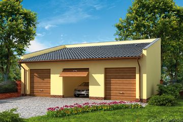  Projekt garażu G215 garaż trzystanowiskowy (SLN1294) - projekt garażu parterowego - Zdjęcie 1