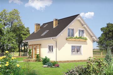  Projekt domu Smolik Energo - murowana – beton komórkowy (KRD2181) - projekt domu parterowego z poddaszem - Zdjęcie 1