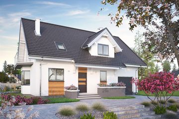  Projekt domu Zoja Lux Energo - murowana – beton komórkowy (KRD2183) - projekt domu parterowego z poddaszem - Zdjęcie 1