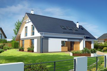  Projekt domu Lennox DCP321 (WOB1542) - projekt domu parterowego z poddaszem - Zdjęcie 1