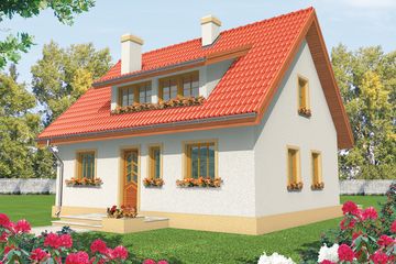  Projekt domu Calineczka (WRC1712) - projekt domu parterowego z poddaszem - Zdjęcie 1