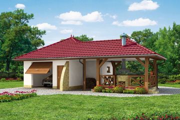  Projekt garażu G24 Szkielet drewniany (SLN2204) - projekt garażu parterowego - Zdjęcie 1