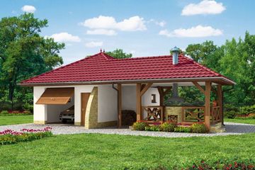  Projekt budynku gospodarczego G24 Szkielet drewniany szkielet drewniany budynek gospodarczy (SLN2205) - projekt budynku parterowego - Zdjęcie 1