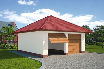  Projekt garażu G32 Szkielet drewniany (SLN2206) - projekt garażu parterowego - Zdjęcie 1
