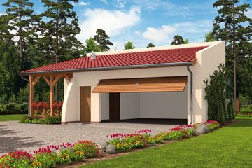  Projekt garażu G40 Szkielet drewniany (SLN2210) - projekt garażu parterowego - Zdjęcie 1