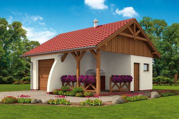  Projekt garażu G41 Szkielet drewniany (SLN2212) - projekt garażu parterowego - Zdjęcie 1