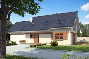  Projekt domu TK8GL2 (WAK1040) - projekt domu parterowego z poddaszem - Zdjęcie 1