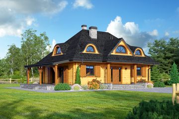 Projekt domu Chmielniki małe dw (KRP1297) - projekt domu parterowego z poddaszem - Zdjęcie 1
