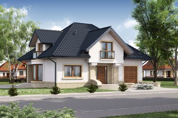  Projekt domu Aureliusz (WRW1073) - projekt domu parterowego z poddaszem - Zdjęcie 1