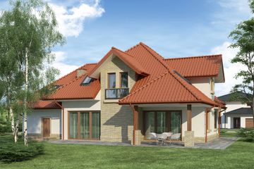  Projekt domu Berenike (WRW1074) - projekt domu parterowego z poddaszem - Zdjęcie 1