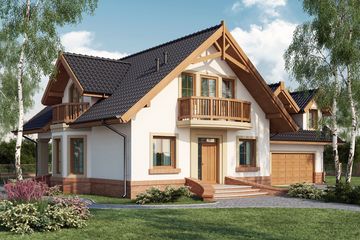  Projekt domu Gracjan 2 (WRW1077) - projekt domu parterowego z poddaszem - Zdjęcie 1