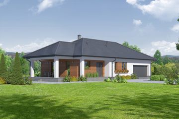  Projekt domu Piaseczno 3gg (KRP1295) - projekt domu parterowego - Zdjęcie 1